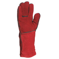 GUANTE SOLDADOR ROJO 35CM ANTICALORICO COSIDO HILO KEVLAR (12 PARES BOLSA) DELTA PLUS