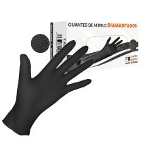 DISPENSADOR 100 GUANTES NITRILO DIAMANTADO NEGRO MICRAS TALLA M