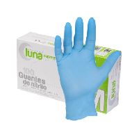 DISPENSADOR 100 GUANTES NITRILO AZUL SIN POLVO ALIMENTARIO 3.5 GRS LUNA