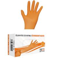 DISPENSADOR GUANTES NITRILO DIAMANTADO NARANJA ALIMENTARIO 7 MICRAS MG