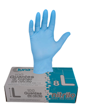 DISPENSADOR 100 GUANTES NITRILO AZUL SIN POLVO ALIMENTARIO 3.5 GRS LUNA