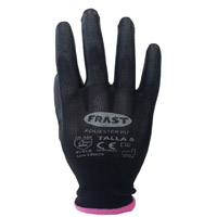 PAR DE GUANTES POLIESTER POLIURETANO NEGRO FRAST