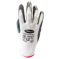 PAR DE GUANTES POLIESTER BLANCO NITRILO GRIS FRAST