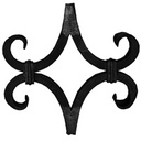 ADORNO MACIZO DE HIERRO FORJADO #14 MM 21 × 21 CM BER M-18